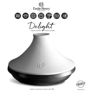 Alternative view of EMILE HENRY Керамичeн индукционен тажин “DELIGHT", малък  - Ø 27,5 см - цвят чернен/бял