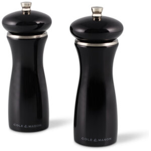COLE&MASON Комплект мелнички за сол и пипер “SHERWOOD BLACK GLOSS“ - 16,5 см. - цвят черен