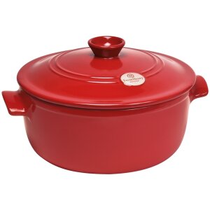Alternative view of EMILE HENRY Керамична тенджера с капак "ROUND STEWPOT" -  5,3 л - Ø 28 см - цвят червен