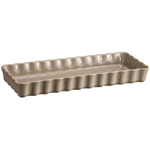 Alternative view of EMILE HENRY Керамична плитка провоъгълна форма за тарт "SLIM RECTANGULAR TART DISH" - 36 х 15 - цвят бежов