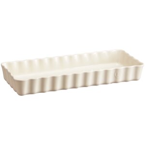 EMILE HENRY Керамична плитка провоъгълна форма за тарт "SLIM RECTANGULAR TART DISH" - 36 х 15 - цвят екрю