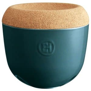 Alternative view of EMILE HENRY Керамичен канистер за чесън с капак "GARLIC POT" - Ø 14,5 см - цвят синьо-зелен